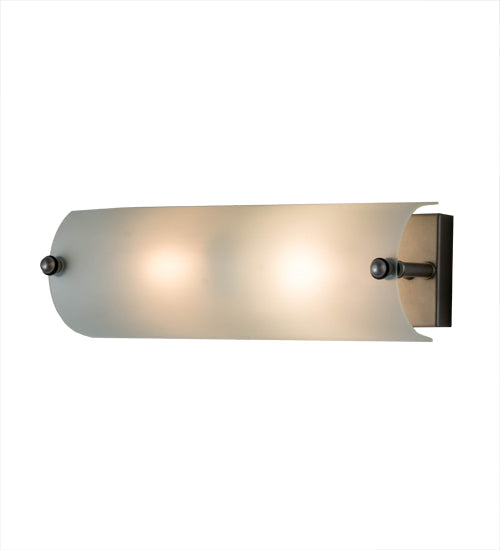 Meyda Lighting Quadrato 16" 2-Light Nickel Vanity Light With Clear Bubbles Shade Glass