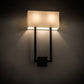 Meyda Lighting Quadrato 16" 2-Light Oil Rubbed Bronze Langedon Wall Sconce With Eggshell Hardbacked Textrene Shade