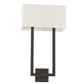 Meyda Lighting Quadrato 16" 2-Light Oil Rubbed Bronze Langedon Wall Sconce With Eggshell Hardbacked Textrene Shade