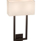 Meyda Lighting Quadrato 16" 2-Light Oil Rubbed Bronze Langedon Wall Sconce With Eggshell Hardbacked Textrene Shade