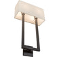 Meyda Lighting Quadrato 16" 2-Light Oil Rubbed Bronze Langedon Wall Sconce With Eggshell Hardbacked Textrene Shade