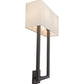 Meyda Lighting Quadrato 16" 2-Light Oil Rubbed Bronze Langedon Wall Sconce With Eggshell Hardbacked Textrene Shade