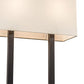 Meyda Lighting Quadrato 16" 2-Light Oil Rubbed Bronze Langedon Wall Sconce With Eggshell Hardbacked Textrene Shade