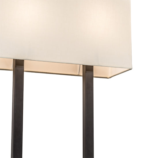 Meyda Lighting Quadrato 16" 2-Light Oil Rubbed Bronze Langedon Wall Sconce With Eggshell Hardbacked Textrene Shade