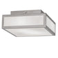 Meyda Lighting Quadrato 17" 2-Light Polished Nickel Flush Mount Light With White Statuario Idalight Shade Glass