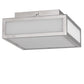 Meyda Lighting Quadrato 17" 2-Light Polished Nickel Flush Mount Light With White Statuario Idalight Shade Glass