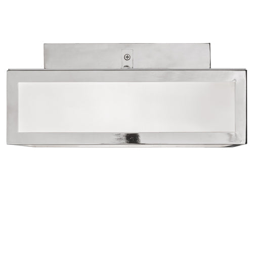 Meyda Lighting Quadrato 17" 2-Light Polished Nickel Flush Mount Light With White Statuario Idalight Shade Glass