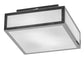 Meyda Lighting Quadrato 17" 2-Light Polished Nickel Flush Mount Light With White Statuario Idalight Shade Glass