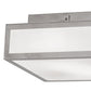 Meyda Lighting Quadrato 17" 2-Light Polished Nickel Flush Mount Light With White Statuario Idalight Shade Glass