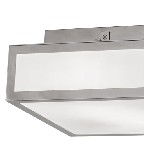 Meyda Lighting Quadrato 17" 2-Light Polished Nickel Flush Mount Light With White Statuario Idalight Shade Glass