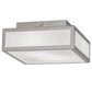Meyda Lighting Quadrato 17" 2-Light Polished Nickel Flush Mount Light With White Statuario Idalight Shade Glass