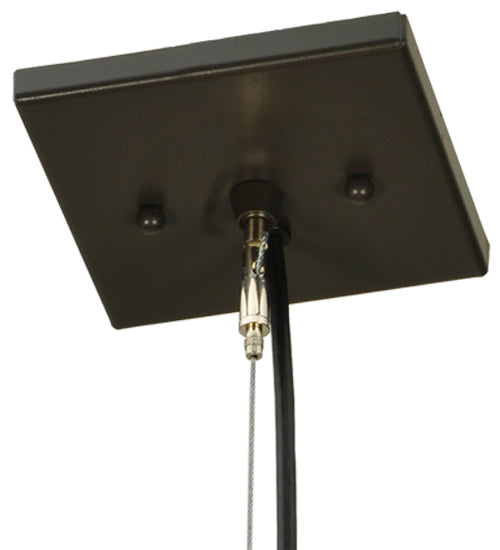 Meyda Lighting Quadrato 17" Timeless Bronze Shadow Box Pendant Light With Contrail Mist Idalight and Tawnyrock Idalight Shade Glass