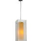 Meyda Lighting Quadrato 17" Timeless Bronze Shadow Box Pendant Light With Contrail Mist Idalight and Tawnyrock Idalight Shade Glass