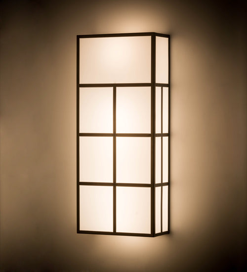 Meyda Lighting Quadrato 18" 6-Light Oil Rubbed Bronze Helsinki Wall Sconce With White Statuario Idalight Shade Glass