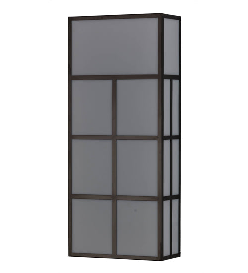 Meyda Lighting Quadrato 18" 6-Light Oil Rubbed Bronze Helsinki Wall Sconce With White Statuario Idalight Shade Glass