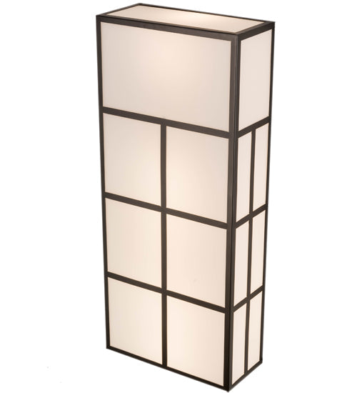Meyda Lighting Quadrato 18" 6-Light Oil Rubbed Bronze Helsinki Wall Sconce With White Statuario Idalight Shade Glass