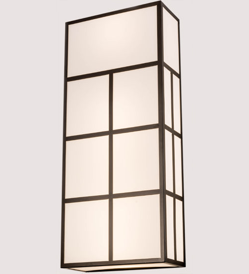 Meyda Lighting Quadrato 18" 6-Light Oil Rubbed Bronze Helsinki Wall Sconce With White Statuario Idalight Shade Glass