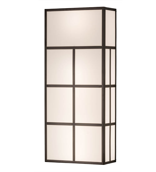 Meyda Lighting Quadrato 18" 6-Light Oil Rubbed Bronze Helsinki Wall Sconce With White Statuario Idalight Shade Glass