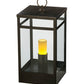 Meyda Lighting Quadrato 20" Oil Rubbed Bronze Campbell Outdoor Pier Mount Light With Clear Shade Glass