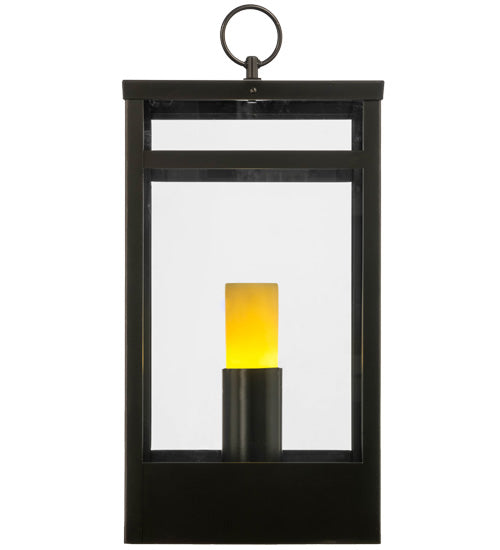 Meyda Lighting Quadrato 20" Oil Rubbed Bronze Campbell Outdoor Pier Mount Light With Clear Shade Glass