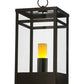 Meyda Lighting Quadrato 20" Oil Rubbed Bronze Campbell Outdoor Pier Mount Light With Clear Shade Glass