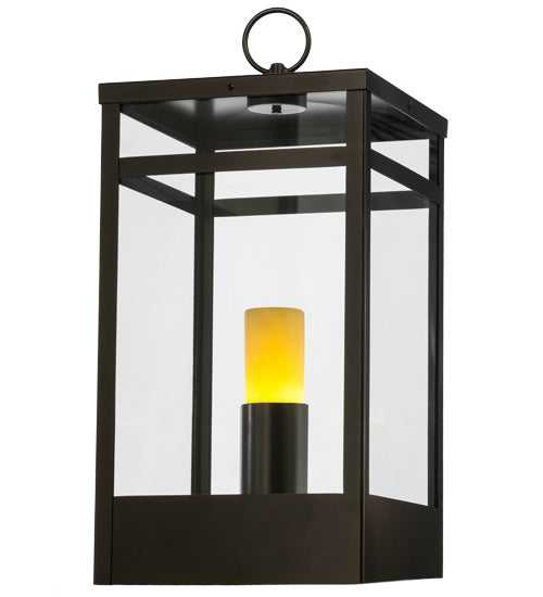 Meyda Lighting Quadrato 20" Oil Rubbed Bronze Campbell Outdoor Pier Mount Light With Clear Shade Glass