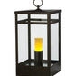 Meyda Lighting Quadrato 20" Oil Rubbed Bronze Campbell Outdoor Pier Mount Light With Clear Shade Glass