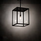 Meyda Lighting Quadrato 20" Textured Black Pendant Light With Clear Shade Glass