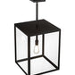 Meyda Lighting Quadrato 20" Textured Black Pendant Light With Clear Shade Glass