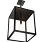 Meyda Lighting Quadrato 20" Textured Black Pendant Light With Clear Shade Glass