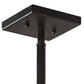 Meyda Lighting Quadrato 20" Textured Black Pendant Light With Clear Shade Glass
