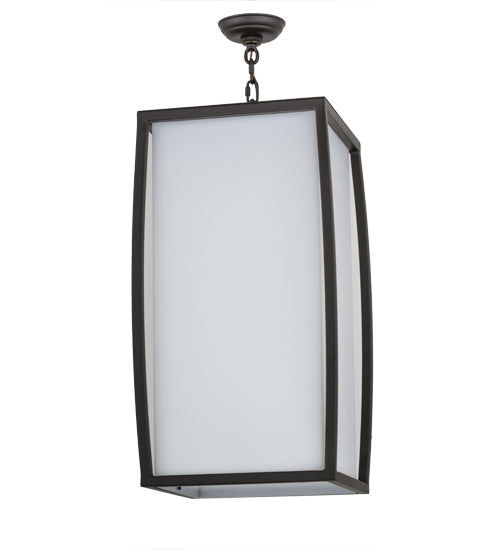 Meyda Lighting Quadrato 21" Oil Rubbed Bronze Kitzi Pendant Light With White Statuario Idalight Shade Glass