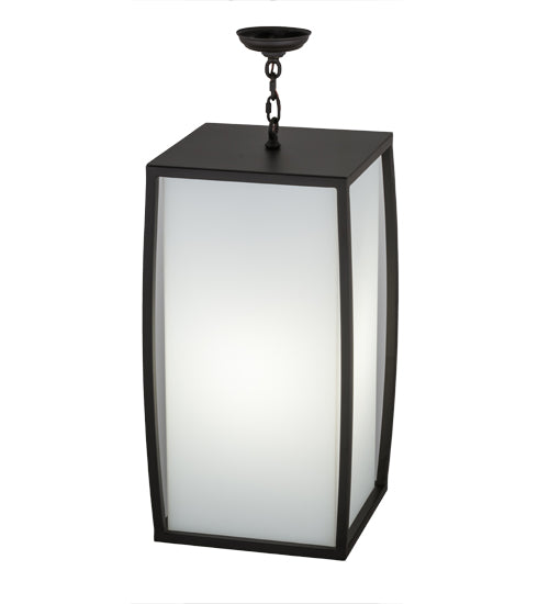Meyda Lighting Quadrato 21" Oil Rubbed Bronze Kitzi Pendant Light With White Statuario Idalight Shade Glass