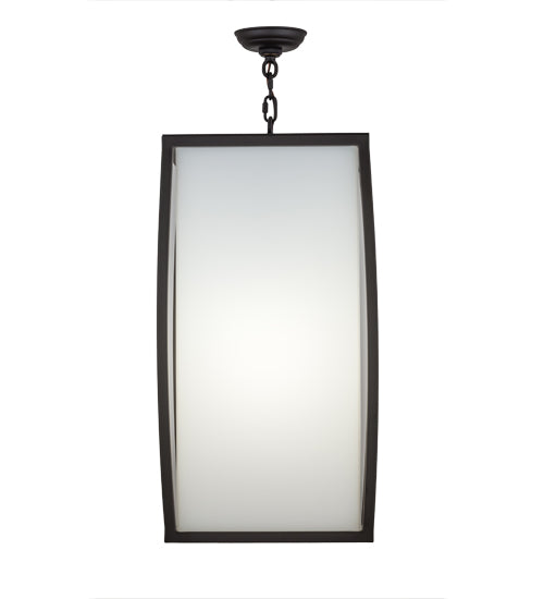 Meyda Lighting Quadrato 21" Oil Rubbed Bronze Kitzi Pendant Light With White Statuario Idalight Shade Glass