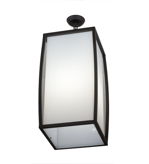 Meyda Lighting Quadrato 21" Oil Rubbed Bronze Kitzi Pendant Light With White Statuario Idalight Shade Glass