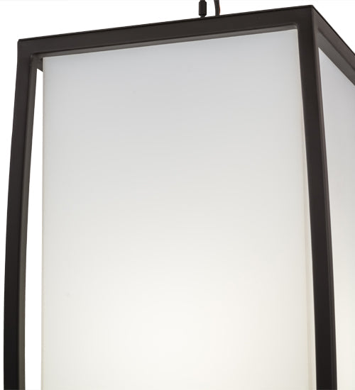 Meyda Lighting Quadrato 21" Oil Rubbed Bronze Kitzi Pendant Light With White Statuario Idalight Shade Glass