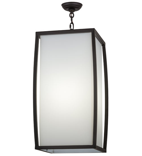Meyda Lighting Quadrato 21" Oil Rubbed Bronze Kitzi Pendant Light With White Statuario Idalight Shade Glass