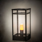 Meyda Lighting Quadrato 21" Oil Rubbed Bronze Outdoor Pier Mount Light With Clear Seeded Shade Glass