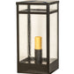 Meyda Lighting Quadrato 21" Oil Rubbed Bronze Outdoor Pier Mount Light With Clear Seeded Shade Glass