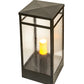 Meyda Lighting Quadrato 21" Oil Rubbed Bronze Outdoor Pier Mount Light With Clear Seeded Shade Glass