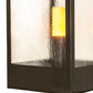 Meyda Lighting Quadrato 21" Oil Rubbed Bronze Outdoor Pier Mount Light With Clear Seeded Shade Glass