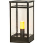 Meyda Lighting Quadrato 21" Oil Rubbed Bronze Outdoor Pier Mount Light With Clear Seeded Shade Glass