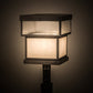 Meyda Lighting Quadrato 23" Pewter Outdoor Stack Post Mount Light With Clear Rainstone & Whitestone Idalight Shade Glass