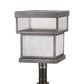 Meyda Lighting Quadrato 23" Pewter Outdoor Stack Post Mount Light With Clear Rainstone & Whitestone Idalight Shade Glass