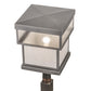 Meyda Lighting Quadrato 23" Pewter Outdoor Stack Post Mount Light With Clear Rainstone & Whitestone Idalight Shade Glass