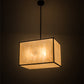 Meyda Lighting Quadrato 24" 4-Light Chestnut Kessler Pendant Light With Beige Sahara Taupe Idalight Shade Glass