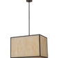 Meyda Lighting Quadrato 24" 4-Light Chestnut Kessler Pendant Light With Beige Sahara Taupe Idalight Shade Glass