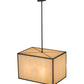 Meyda Lighting Quadrato 24" 4-Light Chestnut Kessler Pendant Light With Beige Sahara Taupe Idalight Shade Glass