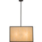 Meyda Lighting Quadrato 24" 4-Light Chestnut Kessler Pendant Light With Beige Sahara Taupe Idalight Shade Glass
