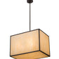 Meyda Lighting Quadrato 24" 4-Light Chestnut Kessler Pendant Light With Beige Sahara Taupe Idalight Shade Glass